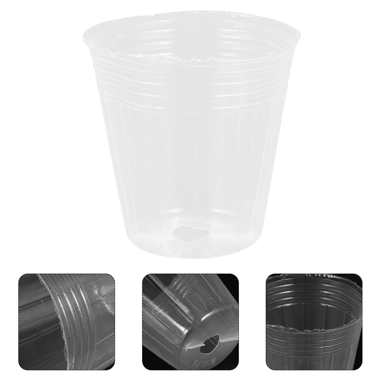 KALLORY 50pcs Plastic Nursery Pots for Plants 2.5 Inch Breathable Seedling Planting Pots with Drainage Suitable for Orchids Succulents and Indoor Gardening