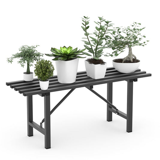 DHYGOTFUR Premium Aluminum Plant Stand - Home Decor & Outdoor Garden Solution with 300 LBS Capacity, L37.8 x W11.4 x H13.8 inch