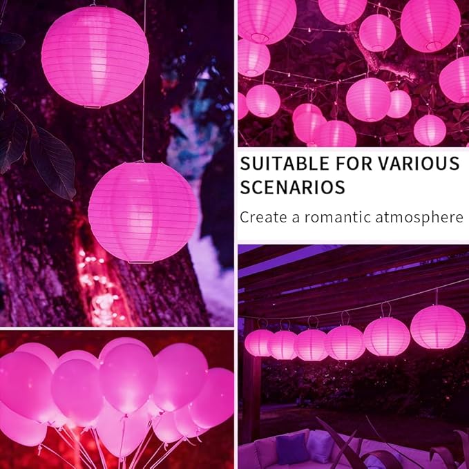 24PCS Mini Led Lights, Led Balloons Light for Paper Lanterns, Easter Eggs, Birthday Party, Wedding, Halloween, Christmas Decoration, Last 36 Hours- Pink