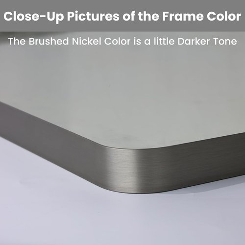 LOAAO Brushed Nickel Bathroom Mirror - 40X30 Inch Rounded Rectangle Design | Anti-Rust, Shatter-Proof, Versatile Hanging Options