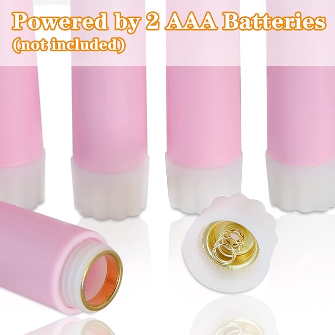 Pink Flameless Taper Candles with Remote, Flickering Battery LED Candlesticks Spring Home Decor Set of 6