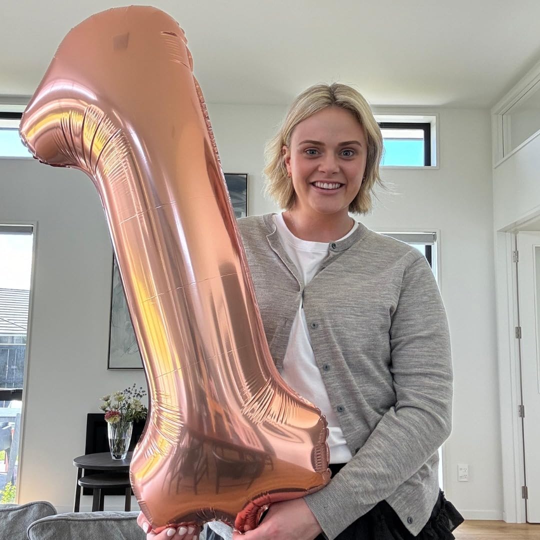 Rose Gold Number 9 Balloon - 40 Inch Giant Foil Balloon for 9th Birthday Party Decorations
