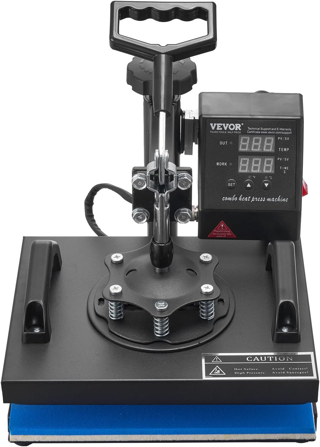 VEVOR Heat Press - 12x10in Clamshell Sublimation Machine with Fast Heat-Up & Digital Temp Control | Ideal for T-Shirts, Bags, & More