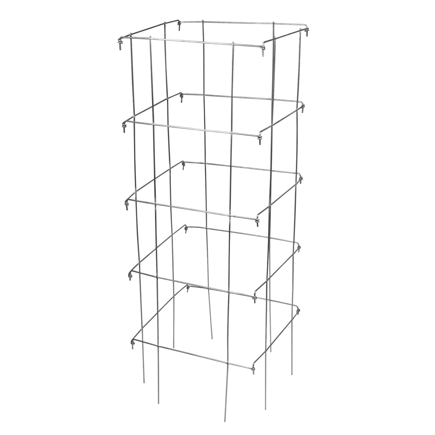 Garden Elements Square Tomato Cage, 40 Inch (Pack of 3) – Heavy Duty Galvanized Steel Plant Support, Collapsible Garden Trellis with 8-Leg Stability for Climbing Vegetables & Vines