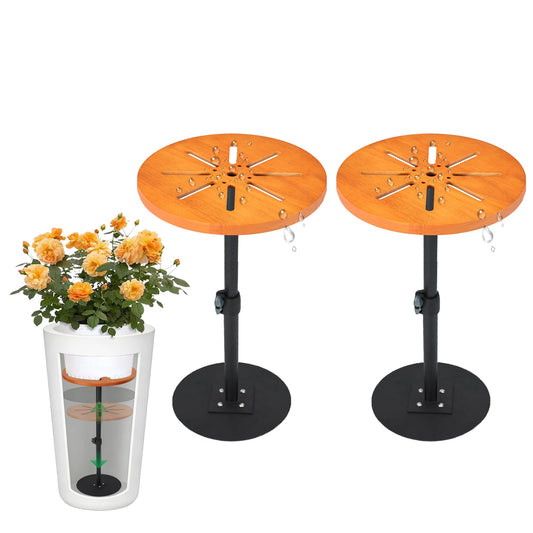 EXCELFU Adjustable Plant Risers for Inside Pots,12-21” Planter Inserts for Large Pots,Planter Filler Lift Insert Bottom of Tall Flower Pot and Large Plant Containers,8" Base, 10" Top-2pack