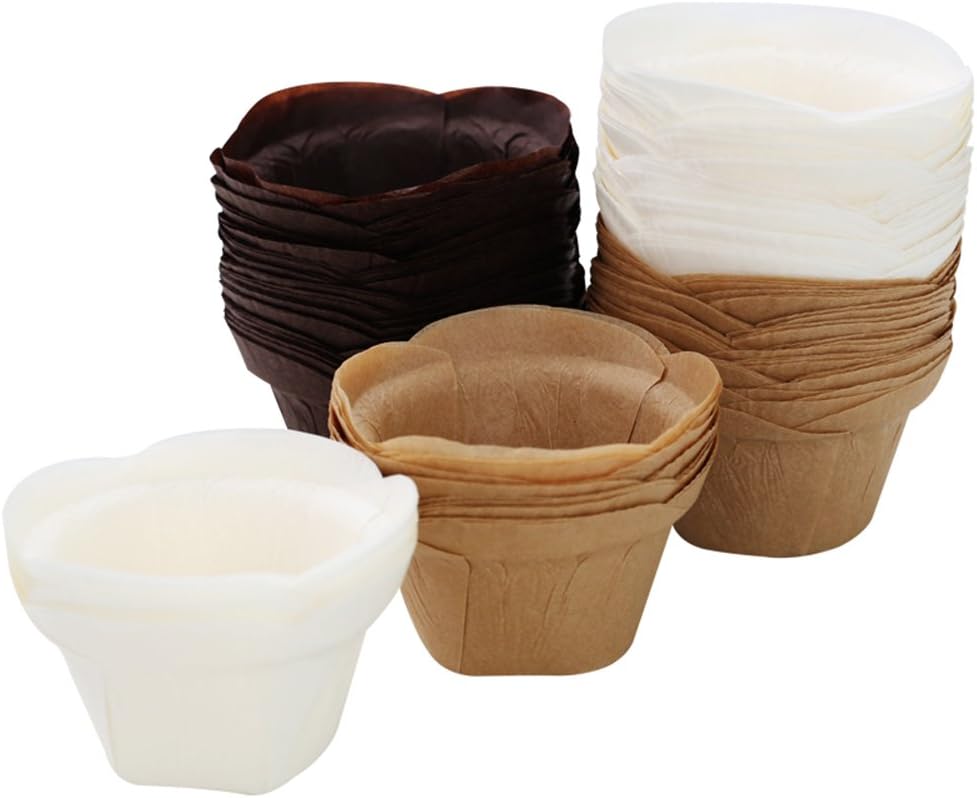 SK Cupcake Liners - Natural Baking Cups for Muffins & Treats | 50-Pack for Weddings & Events