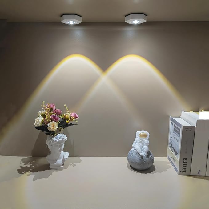2-Pack Sunset Lamp Projection Hexagonal Colorful Sunset Red Wall Lamp LED Touch Control Two Brightness Adjustable Cabinet Decorative Light