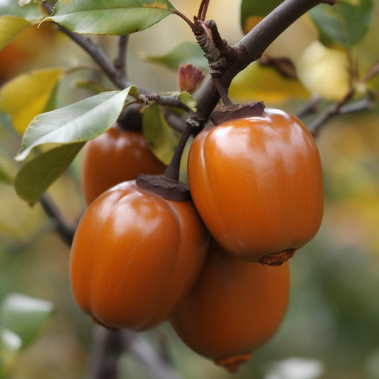 Live Plant - Chocolate Persimmon Tree – 24-36" Tall Live Plant, Ships Potted - Diospyros kaki
