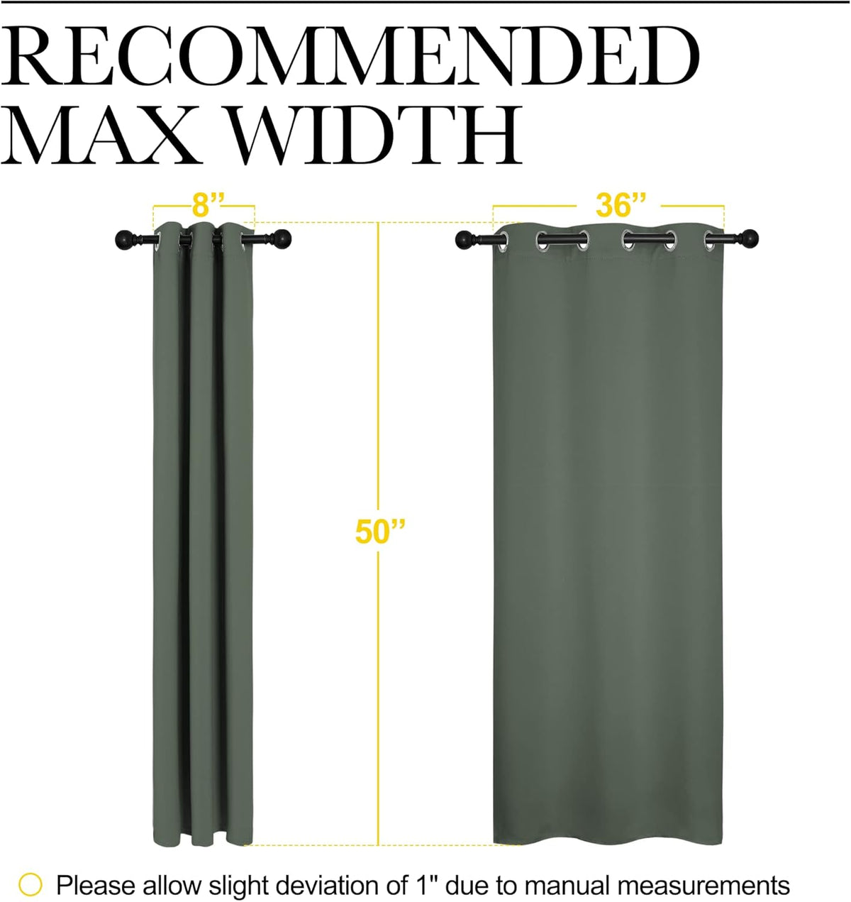 NICETOWN Blackout Curtain Panels - Thermal Insulated Solid Grommet Drapes | Dark Mallard, 42x50-Inch (1 Pair)