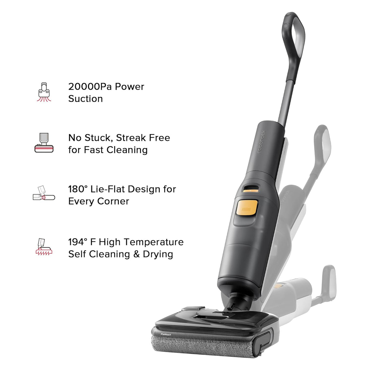 Roborock F25 BX Wet Dry Vacuum Cleaner - Cordless All-in-One Mop with 20000Pa Suction & Self-Cleaning