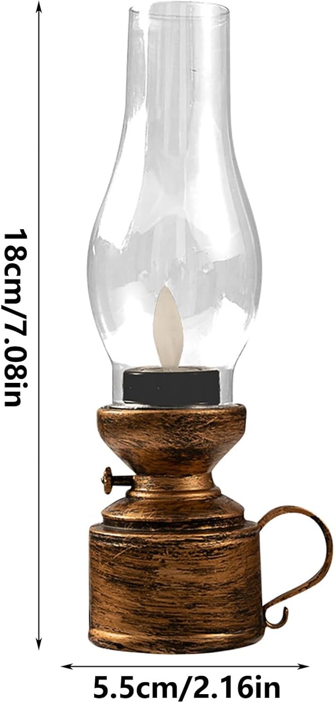 HELLORSO LED Kerosene Lamps, Portable Cordless Touch Switch Small Lamp with Battery Operated Lamp,Stepless Dimming, Night Light for Birthday Gifts (B1)