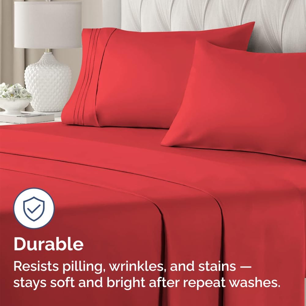 Standard Pillow Cases by Skiennix - Ultra-Soft Hotel Quality Covers - Wrinkle-Free & Stain Resistant - Set of 2 in Red