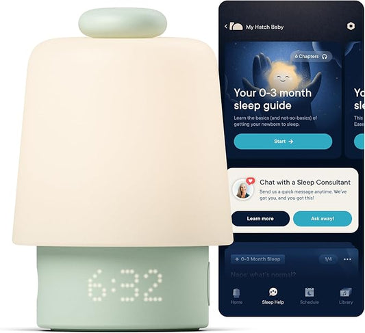 Hatch Baby Sound Machine, Night Light | Hatch Baby (Mint) | Sleep Support | Registry Essential, Routine Builder, Time-to-Rise Alarm Clock, White Noise, Nursery Stories, Toddler Kids (Wi-Fi)