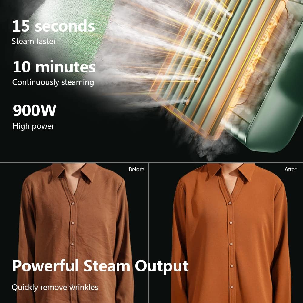 Nesugar Portable Handheld Garment Steamer - Fast Heat-Up in 15 Seconds | Lightweight Mini Steam Iron for Travel & Home