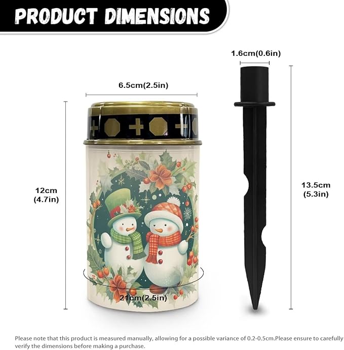 Christmas Light for Prayer Cemetery Solar Lights for Grave Cemetery Lovely Snowman Candle Lamp Garden Cemetery Christmas Decorations