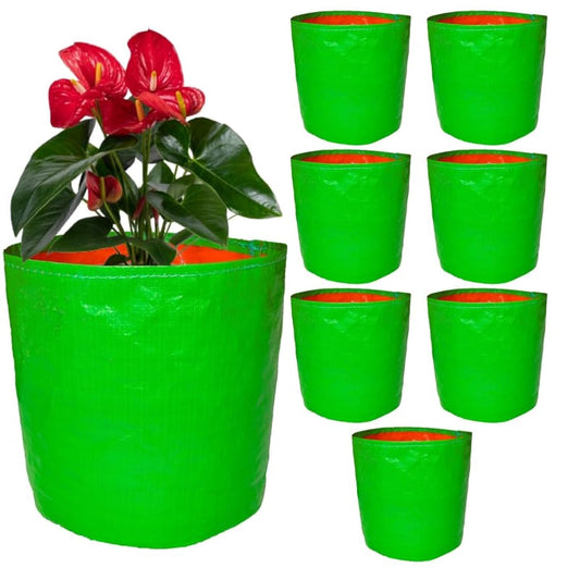 Plant Grow Bags ( 15x15 inch,) Reusable Fabric Grow Bags for Plants – Breathable & Durable Garden Pots for Vegetables, Herbs, and Flowers – Perfect for Indoor/Outdoor Use ( Pack of 8, Green Color )