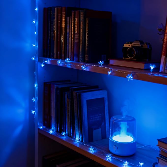 100 LED Light Up Flowers String Lights for Bedroom Romantic Decor, Plug in Fairy Cherry Blossom Tree Wall Hanging Indoor DIY Decorations for Christmas Easter Valentines Day Proposal Birthday