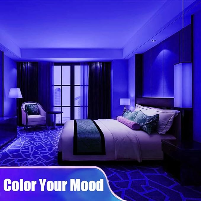 YM E-Bright Blue Led Light Strip, Waterproof IP68 Flexible 5M /16.4Ft 600SMD Neon Lights for Home Bedroom Party Stage Decoration with 5A Power Adapter