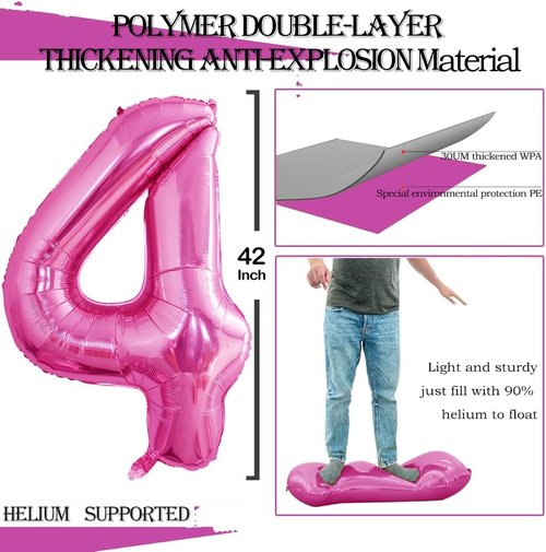 GOER Jumbo 42-Inch Hot Pink Number 24 Balloons | Perfect for 24th Birthday Party Decorations