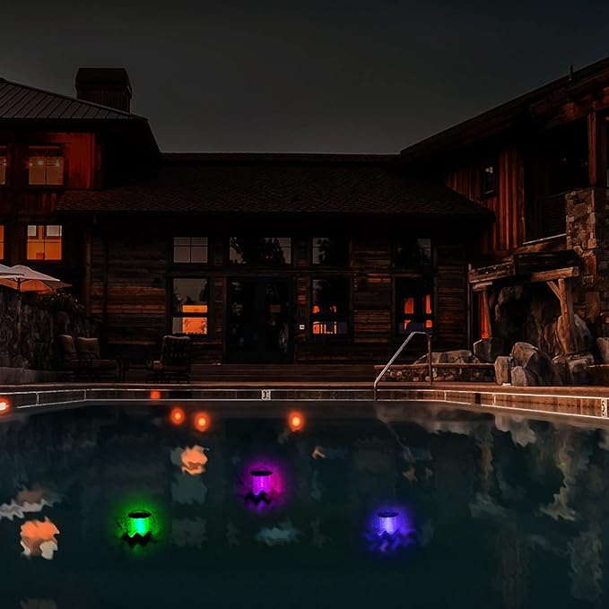 Horoper Solar Floating Pool Lights LED IP67 Waterproofs RGB Color Changing Light Solar Powered Floating Lamp for Lakes Fish Fountains