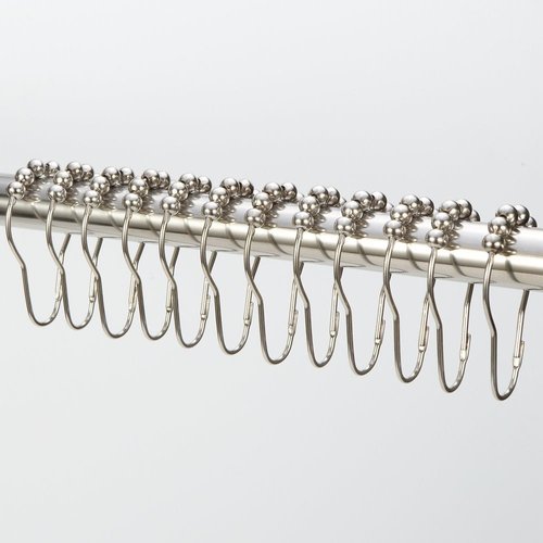 Amazer 2 Pack Shower Curtain Hooks Rings, Stainless Steel Rust-Resistant Shower Curtain Rings and Hooks-Set of 24-Polished Nickel