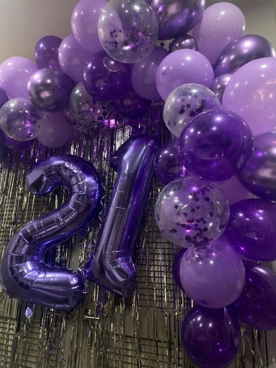 Purple Number 18 Balloon - 40 Inch Giant Foil Balloon for 18th Birthday Party Decorations