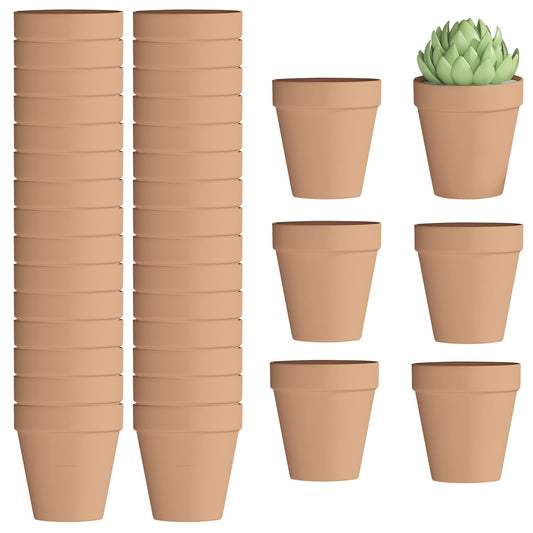 Fcacti 36 Pcs Small Mini Clay Pots 2.1'' Terracotta Pot Clay Ceramic Pottery Planter Cactus Flower Pots Succulent Nursery Pots- Great for Window Boxes, Cactus, Plants, Crafts, Wedding Favors