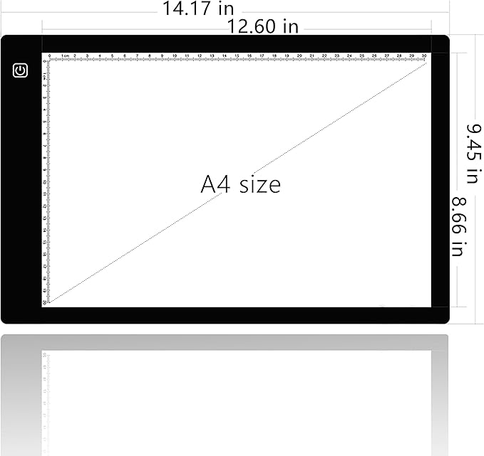 A4 Ultra-Thin Portable LED tracing Light Box Dimmable Brightness LED Art Tracing Pad for Artist Drawing Sketching Animation Stencilling and 5d Diamond Painting (Black, A4)