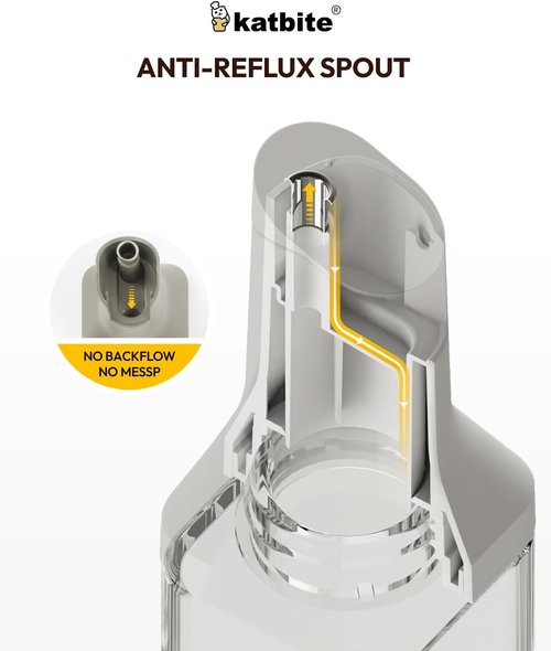 Katbite 16oz Glass Olive Oil Dispenser Bottle - Leakproof Kitchen Essential with Precise Pouring Spout | Light Grey