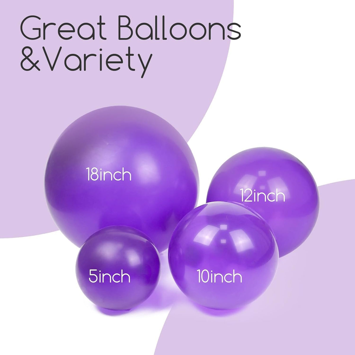 Skiennix Purple Balloon Kit - 120 Pcs in 5-18 Inch Sizes for Birthday, Wedding & Baby Shower Decor