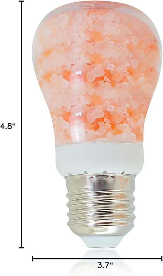 Himalayan Glow Himalayan Salt Light Bulb, Warm Amber Glow, Dimmable A19, Converts any Fixture to Salt Lamp, Nightlight , 1 Count, Pink