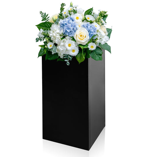 Fsehyue Metal Planter Box 14" x 14" x 30" Large Rectangular Planter Heavy Duty Galvanized Steel Tall Plant Boxes with Insert Shelf and Drainage Holes for Outdoor Patio Yard Garden Porch Terrace