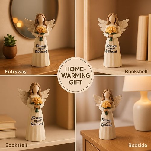 GoGnome Retirement Gift - Resin Angel Statue for Women | Perfect Desk Decor for Coworkers, Teachers, Nurses, and Friends