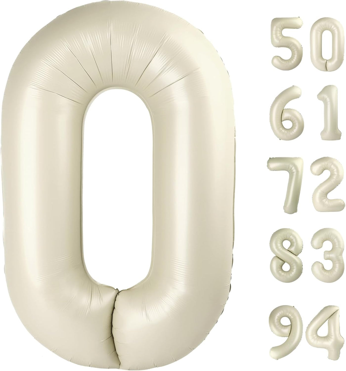 Regine Switzerland Cream Number Balloon - 40 Inch Birthday Decoration for Men & Women