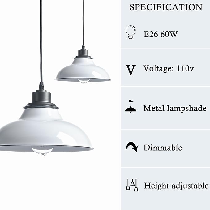 White Pendant Light Fixtures Modern Hanging Pendant Light for Kitchen Island Living Room Dinning Room Nordic Style