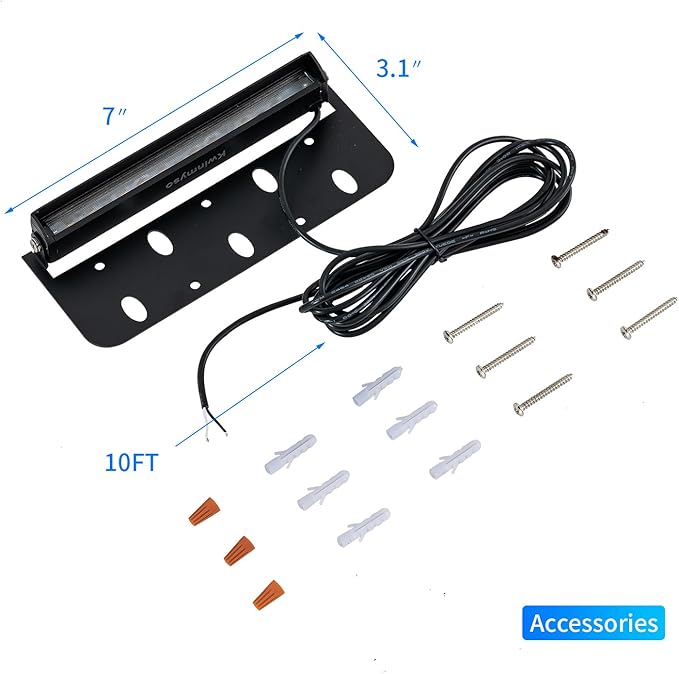 8-Packs 3W 7inch LED Hardscape Paver Lighting,12V AC/DC Low Voltage Retaining Wall Lights,Landscape Lighting,5000K Daylight White Outdoor Step Light,50,000 Hours Lifespan-Black