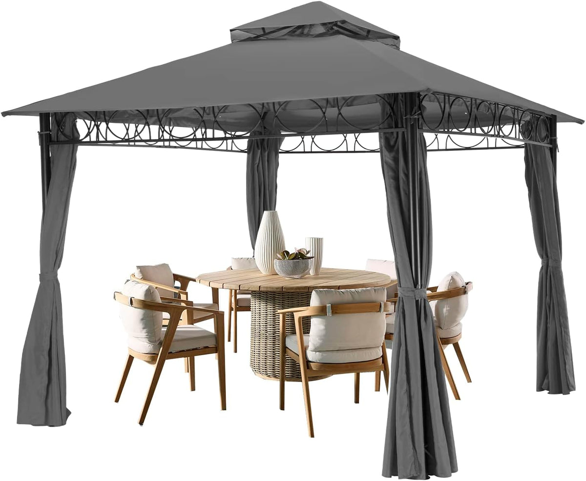 Skiennix Outdoor Canopy Tent - UV Protection Gazebo with 4 Sidewalls | 10'x13', Grey