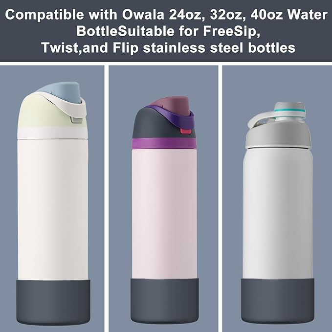 Silicone Boot for Owala Water Bottle 24/32/40 oz, Anti-Slip Protective Sleeve for FreeSip/Twist/Flip Water Bottles, BPA Free, Bottom Bumper Cover Protects Water Bottles from Scratches