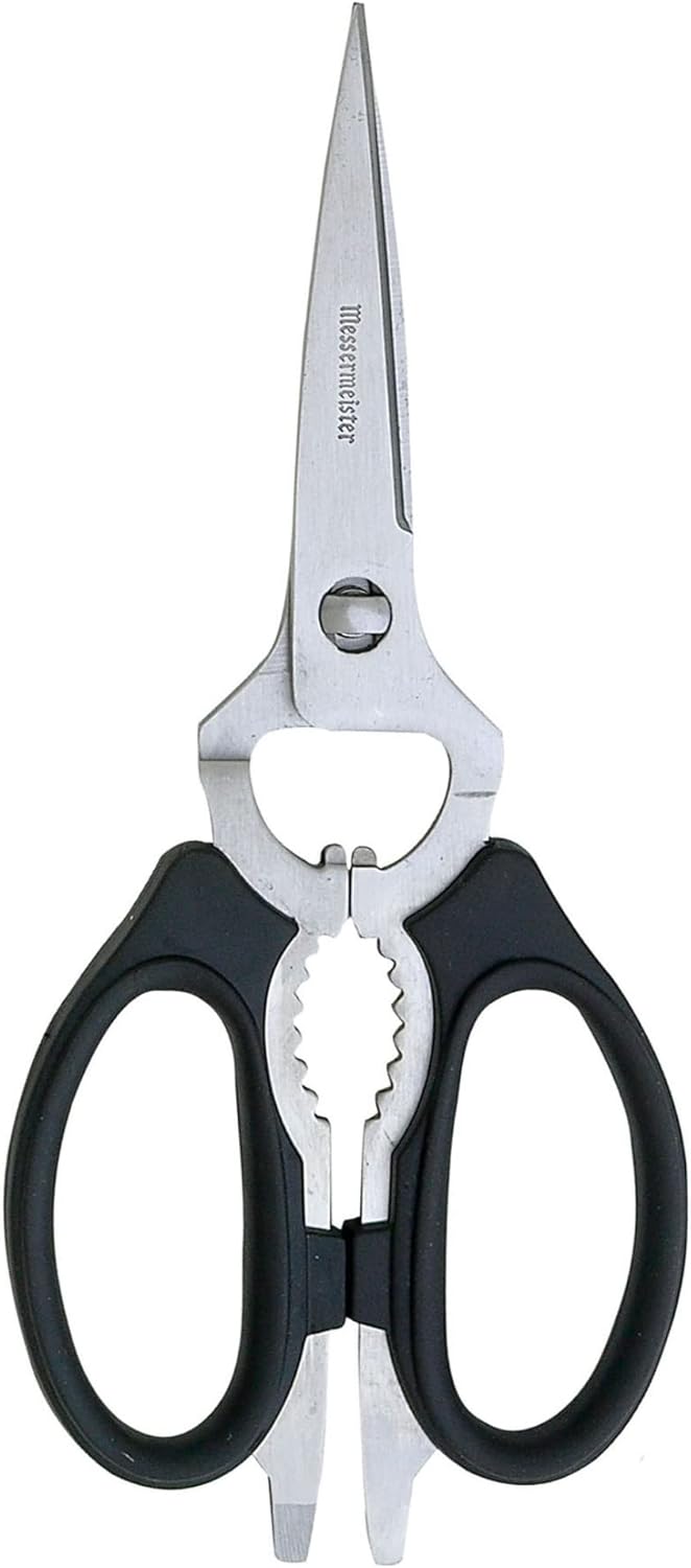 Messermeister 8-Inch Take-Apart Kitchen Scissors - Versatile Tools for Lefties & Righties | Black Finish