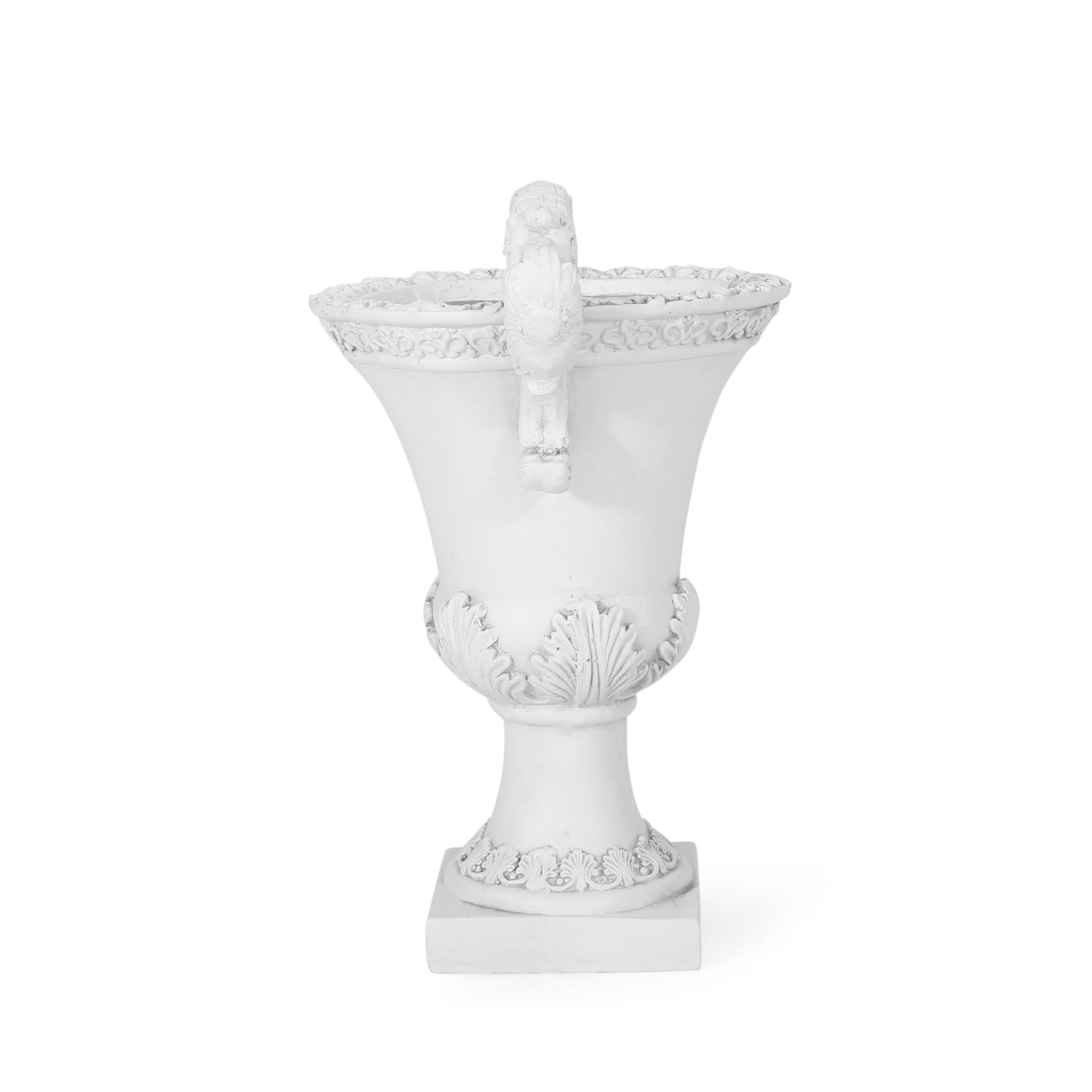 Garden Urn Planter – Roman Design, Faux-Stone Finish, Weather-Resistant for Indoor/Outdoor Use, Multi-Purpose Planter with Drainage Hole and Stopper