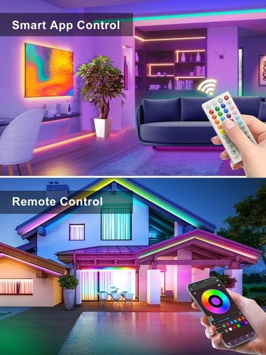 132ft RGB LED Neon Rope Lights with App, Remote Control, IP65 Waterproof Neon Light Strip Outdoor Indoor, DIY Design Flexible Led Strip Lights for Bedroom Essentials, Gaming Accessories