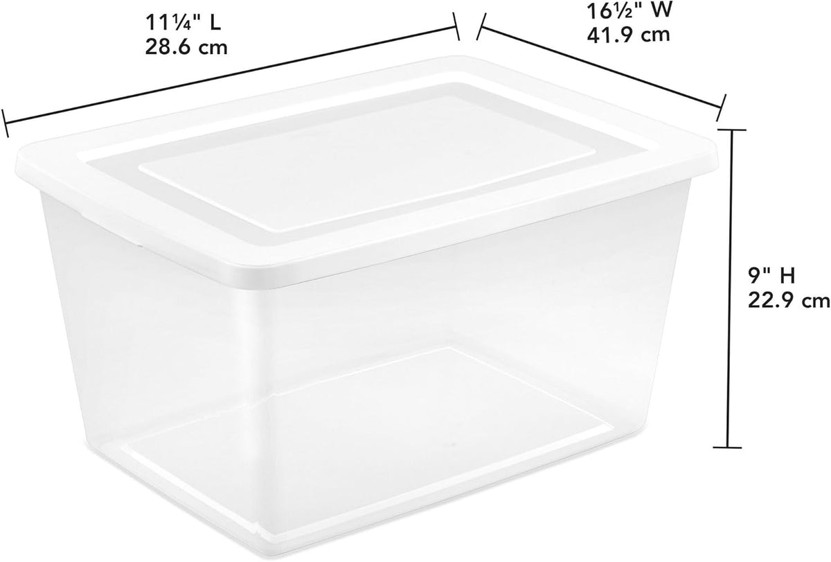 Sterilite 8-Pack Storage Boxes - Clear Plastic Containers with Lids | 58 Quart Heavy-Duty Organizers for Home & Office