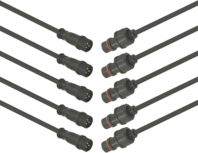 3pin Waterproof Connector,20AWG IP68 3Pin Male Female Plug LED Connector,with 30CM Extension Cable for Car,Indoor/Outdoor LED Strip Lights.