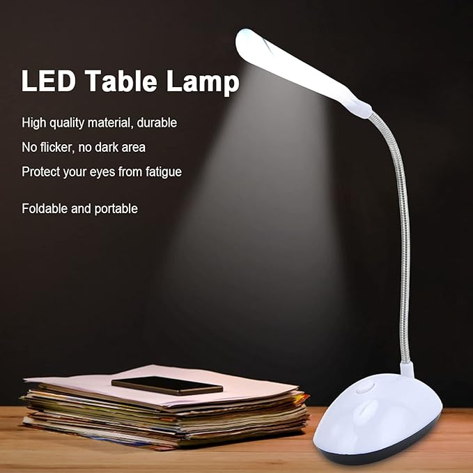 LED Desk Table Lamp, 360° Flexible Eye‑Caring Table Lamps with Flicker‑Free/Glare‑Free for Working