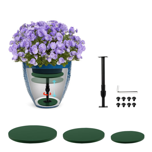 Axcoix Adjustable Height Plant Risers for Inside Pots, 7.5-12" Planter Inserts for Large Pots, Planter Lift Insert for Tall Square Round Taper Planters (6" 8" 10" Base or Top)