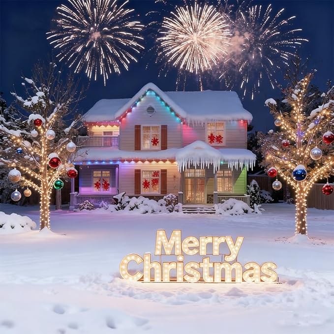 Permanent Outdoor Lights,Smart Outdoor Christmas Lights with IC+RGB 20 LED, IP67 Waterproof Eaves Lighting with 213 Modes for Holiday,Party, Daily, APP/Remote Control