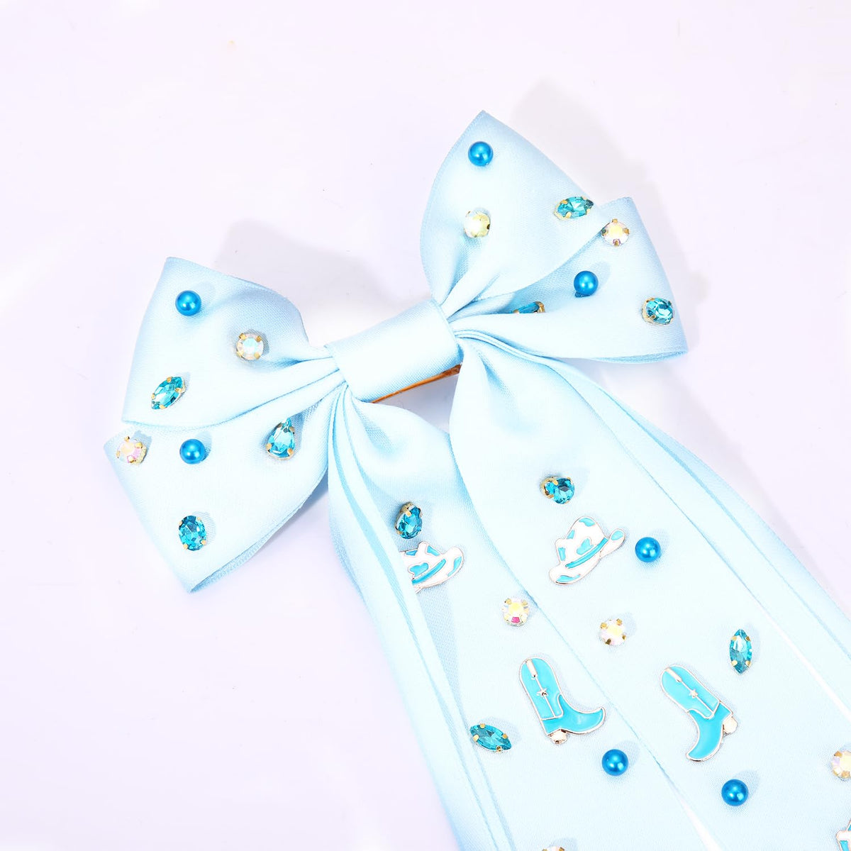 Skiennix Western Hair Accessories - Cowgirl Bow Clips & Cowboy Hat Boot Hair Barrettes | Perfect for Bachelorette Parties