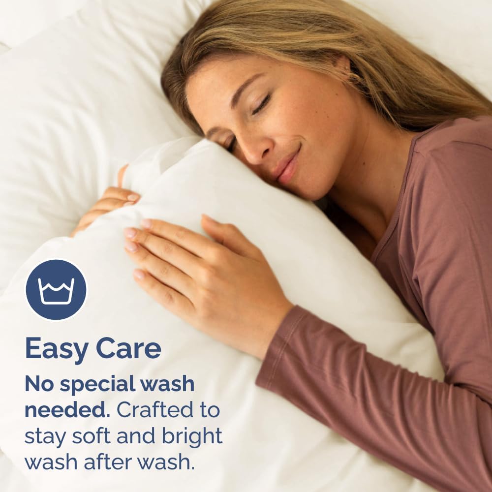 Skiennix Queen Pillow Cases Set of 2 - Ultra Soft Hotel Quality Covers - Wrinkle Free & Fade Resistant - Off White
