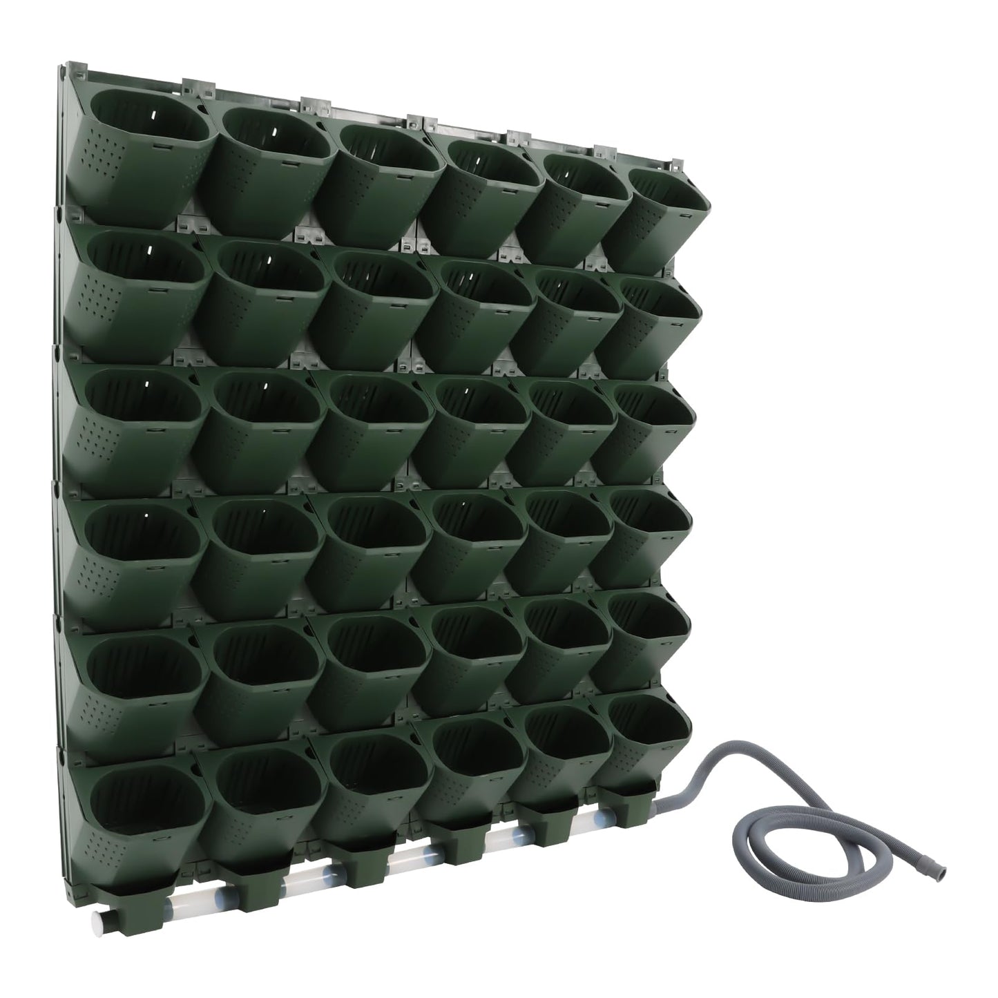 Wall Mounted Vertical Garden Planter, 6 Row 36 Plant Grow Pots, Wall Mounted Vertical Garden Planter with Irrigation System, Indoor Outdoor Flower Pot Holder - Indoor Outdoor Green Wall Decoration