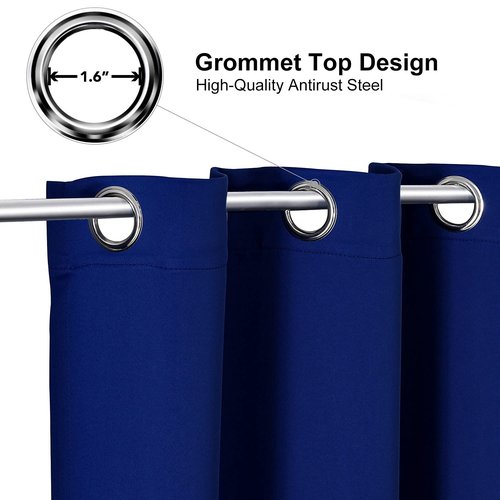 ChrisDowa Grommet Blackout Curtains for Bedroom and Living Room - 2 Panels Set Thermal Insulated Room Darkening Curtains (Royal Blue, 38W x 54L)